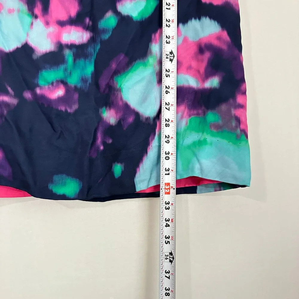Kate Spade Sleeveless Dress Tye Dye Watercolor Print V Neck Back Zip‎ Size 8 - Picture 9 of 12
